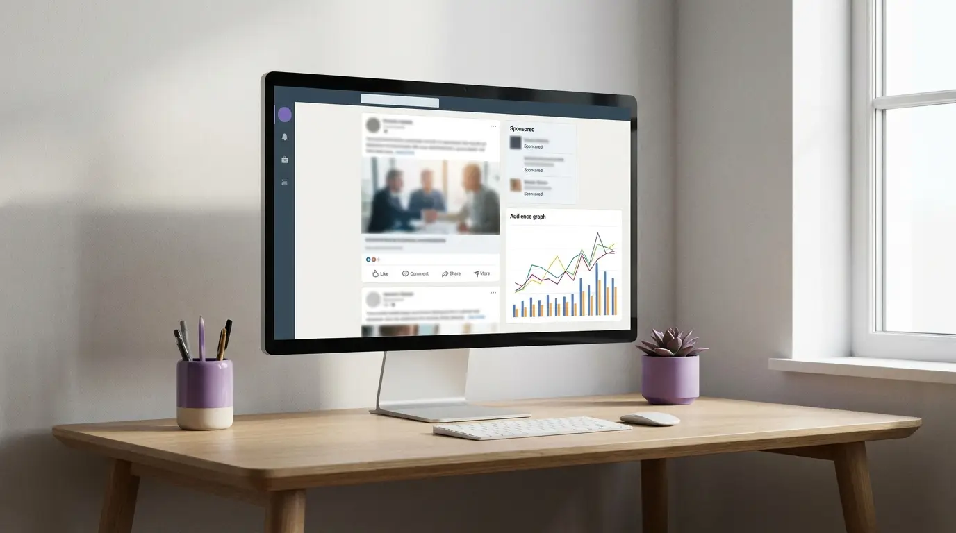 Campagne de publications sponsorisées LinkedIn et suivi d'audience.