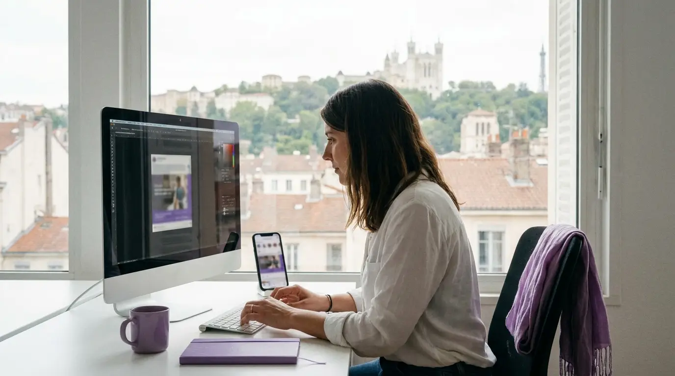Préparation de campagnes sur les réseaux sociaux à Lyon.