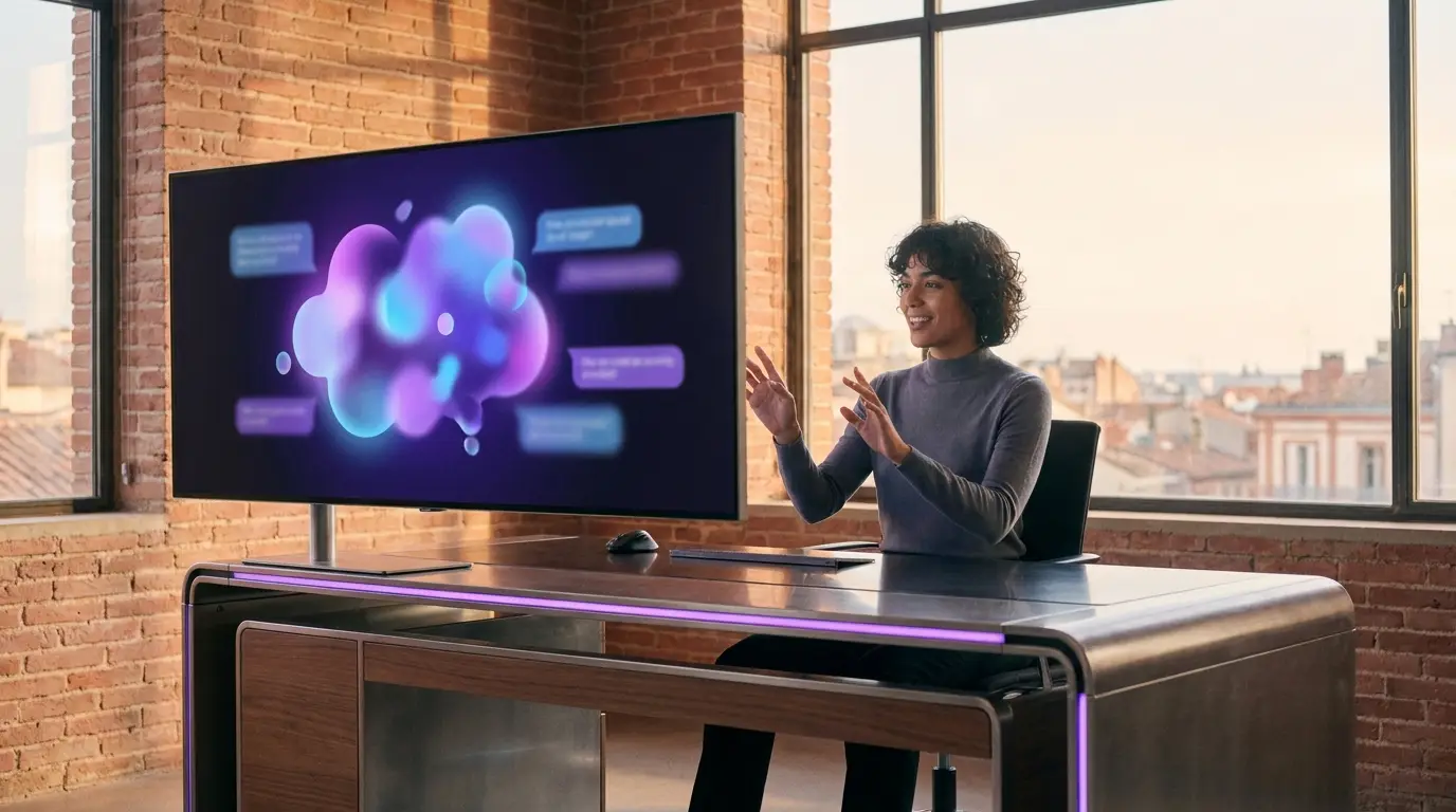 Interaction avec un assistant d'intelligence artificielle à Toulouse.