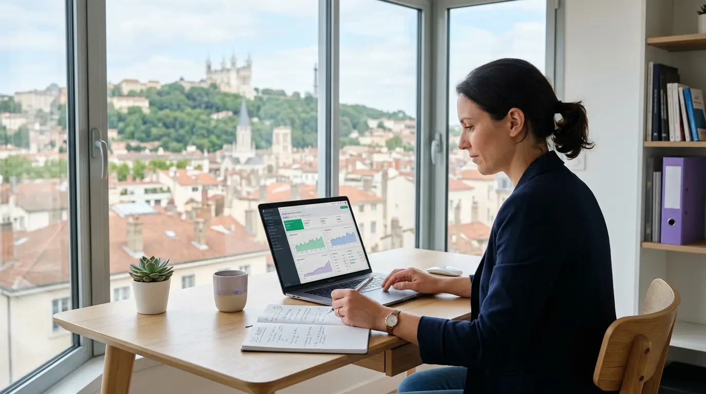 Analyse de la visibilité d'un site sur un ordinateur à Lyon.
