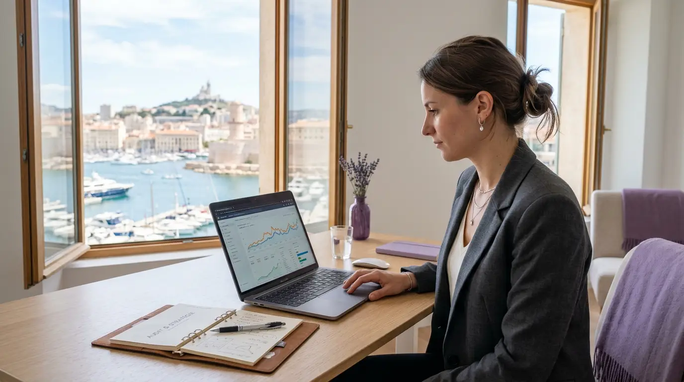 Analyse de la visibilité d'un site sur un ordinateur à Marseille.