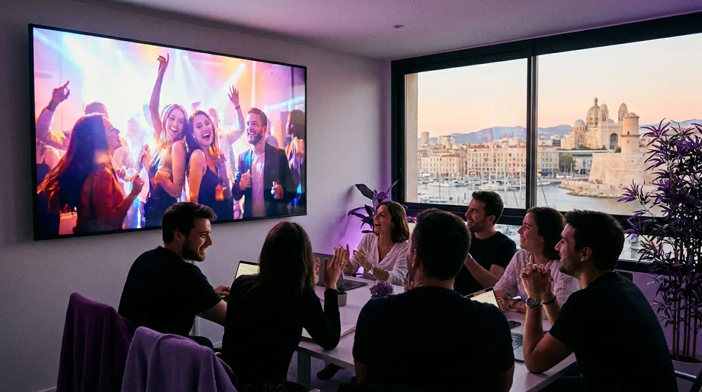 Film d'événement produit par IA à Marseille, sans captation caméra, par Externam Studio
