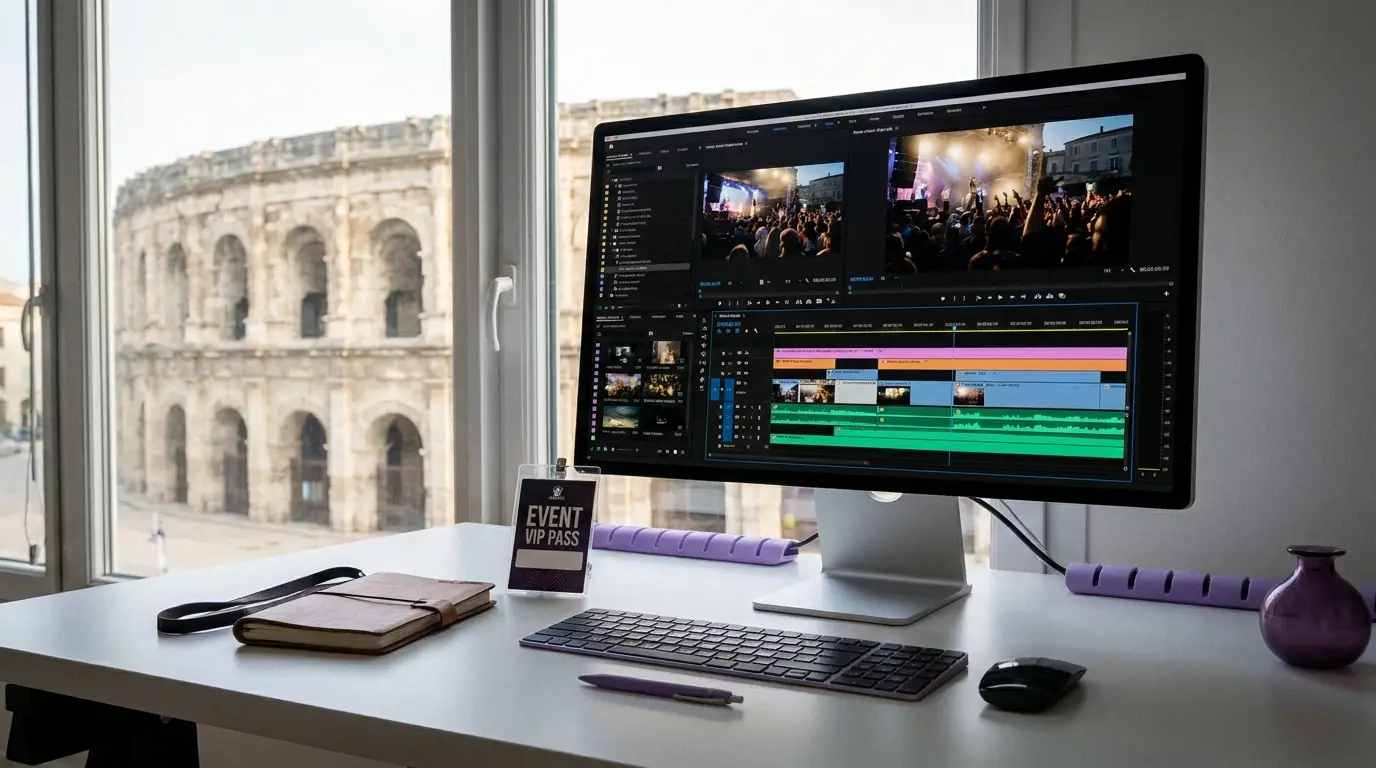 Film d'événement produit par IA à Nîmes, sans captation caméra, par Externam Studio