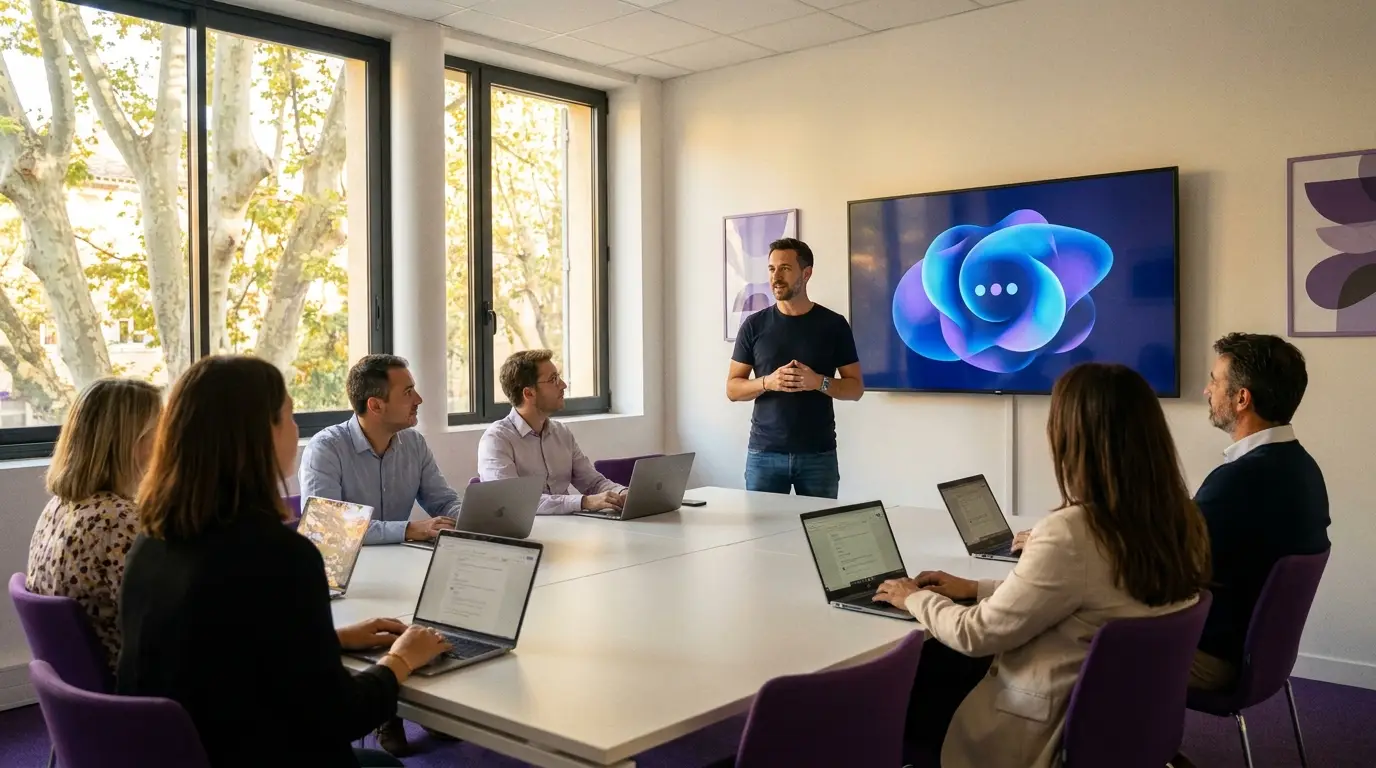 Session de formation à l'intelligence artificielle en entreprise à Aix-en-Provence.