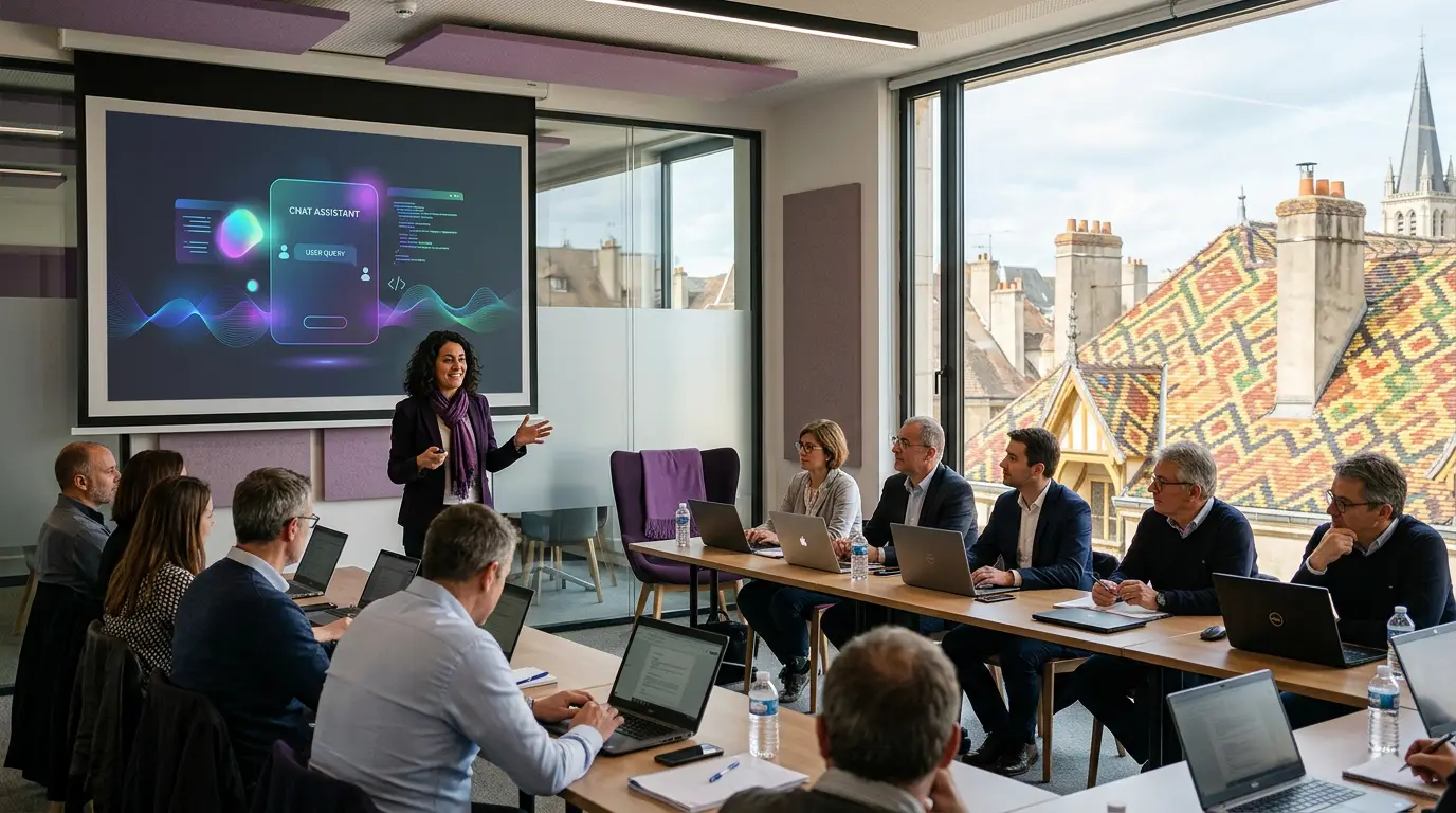 Session de formation à l'intelligence artificielle en entreprise à Dijon.