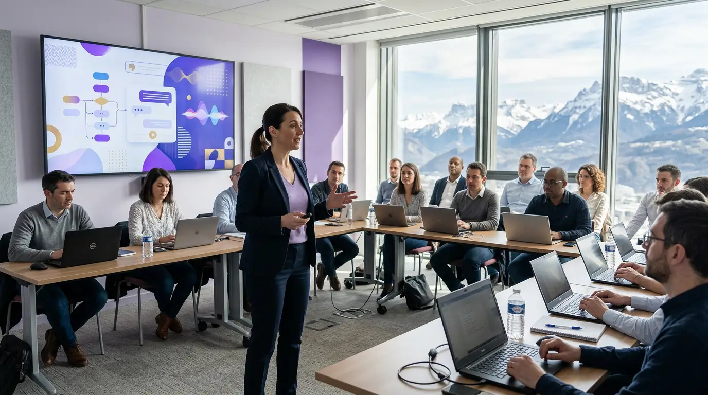 Session de formation à l'intelligence artificielle en entreprise à Grenoble.