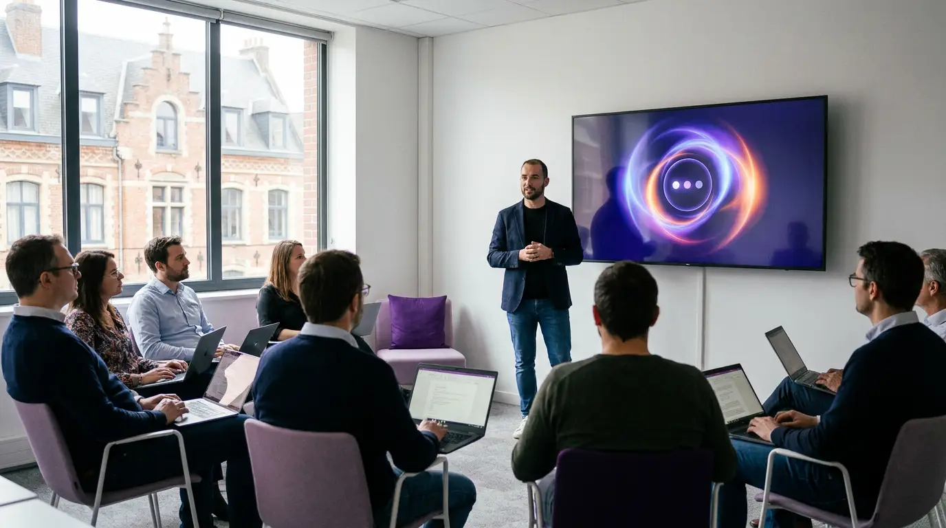 Session de formation à l'intelligence artificielle en entreprise à Lille.