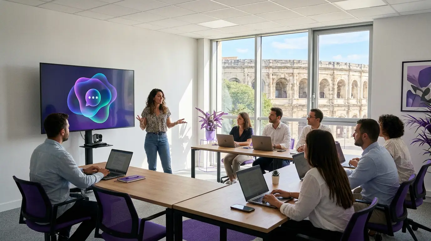 Session de formation à l'intelligence artificielle en entreprise à Nîmes.