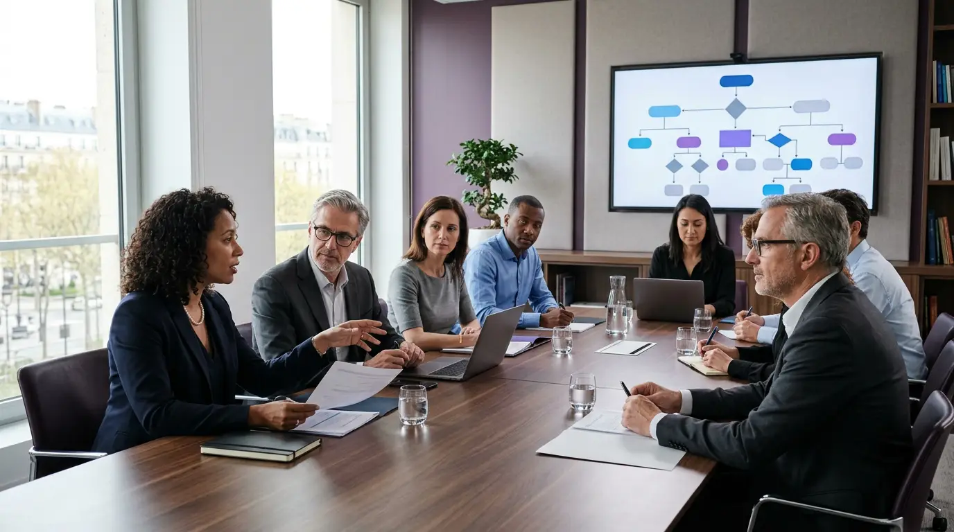 Session de formation à l'intelligence artificielle en entreprise.