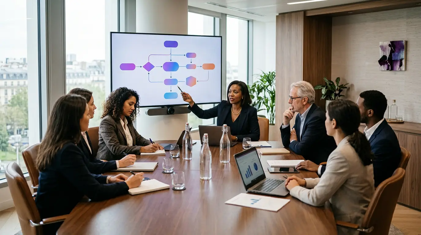 Session de formation à l'intelligence artificielle en entreprise.