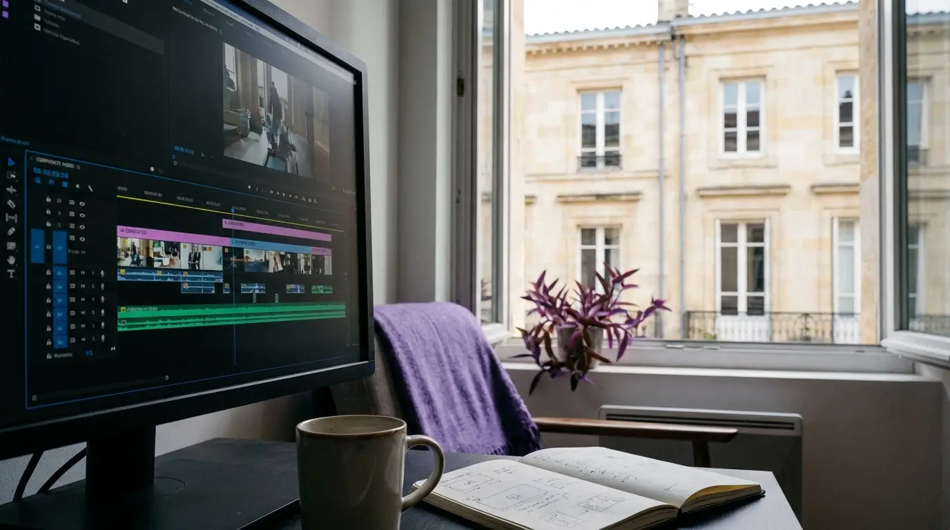 Vidéo d'entreprise générée par IA à Bordeaux, sans tournage, par Externam Studio