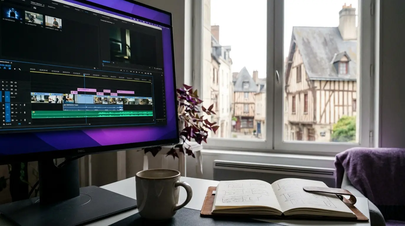 Vidéo d'entreprise générée par IA à Le Mans, sans tournage, par Externam Studio