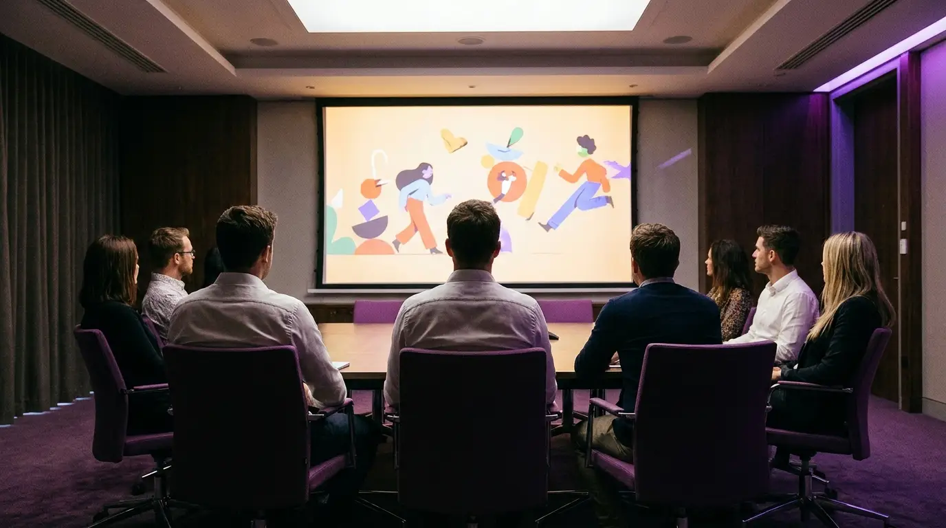 Motion designer créant une animation sur écran.